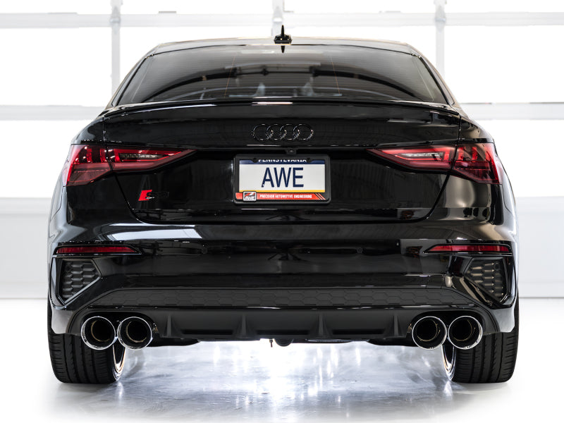 AWE 22-24 Audi 8Y S3 Track Edition Exhaust  - Chrome Silver Tips