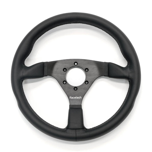 Racetech Flat Leather Steering Wheel - 350mm