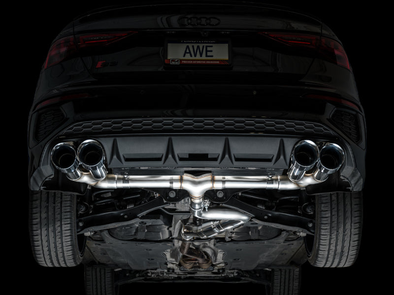 AWE 22-24 Audi 8Y S3 Track Edition Exhaust  - Chrome Silver Tips