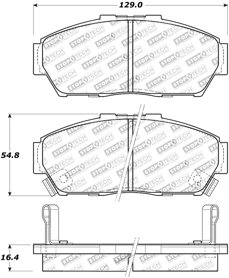 StopTech Street Touring 93-95 Honda Civic Coupe Front Brake Pads