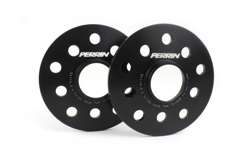 Perrin Subaru 5x114.3/5x100 7mm Slip-On Wheel Spacers - w/ 56mm Hubs/Qty 10 Studs