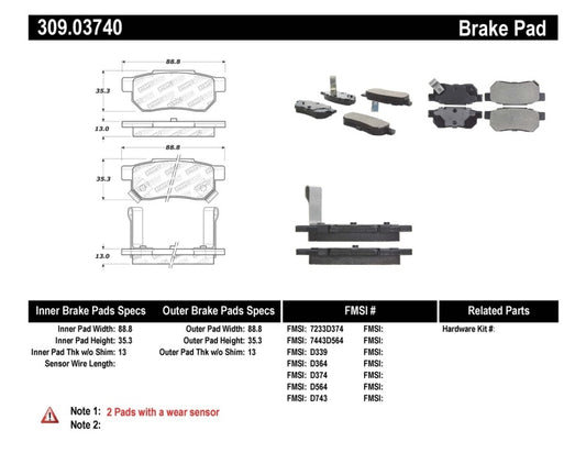 StopTech Performance 90-01 Integra (exc. Type R)/90-93 Civic EX Coupe w rear disc & abs/99-00 Civic