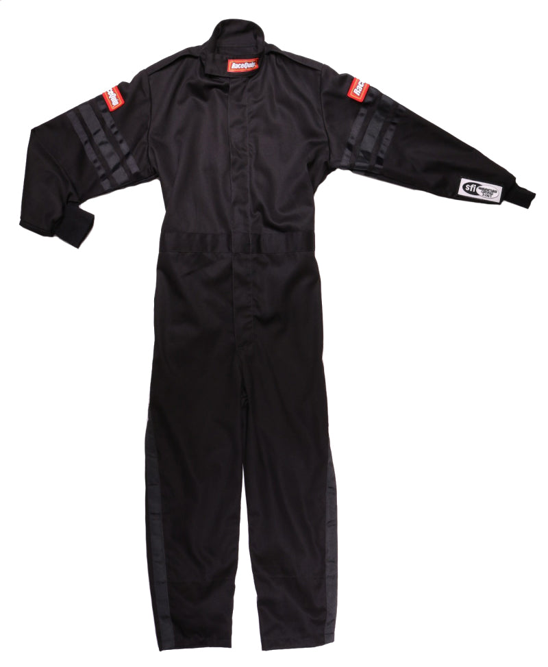 RaceQuip Black Trim SFI-1 JR. Suit - KSmall