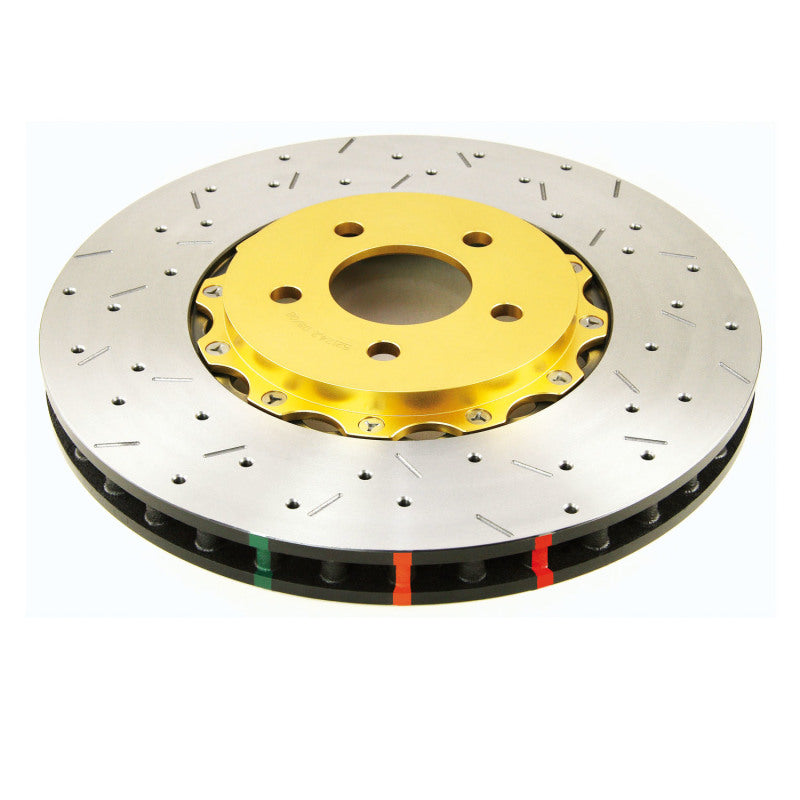 DBA 97-04 Corvette C5/C6 Front Drilled & Slotted 5000 Series 2 Piece Rotor Assembled w/ Gold Hat