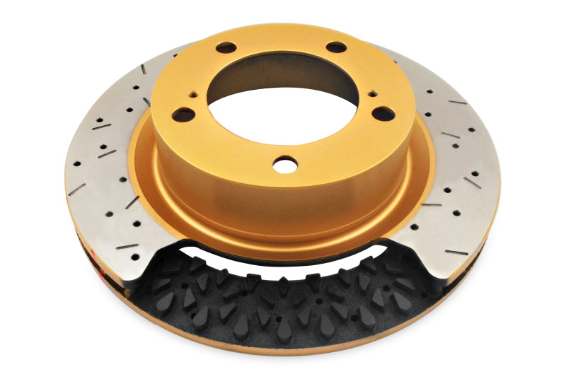 DBA 97-04 Corvette C5/C6 Front Drilled & Slotted 5000 Series 2 Piece Rotor Assembled w/ Gold Hat