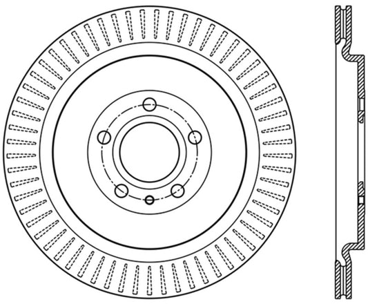 StopTech Premium High Carbon 13-14 Ford Mustang/Shelby GT500 Right Rear Disc Slotted Brake Rotor