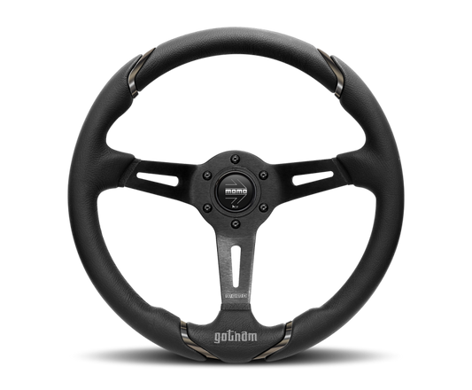 Momo Gotham Steering Wheel 350 mm - Black Leather/Black Spokes