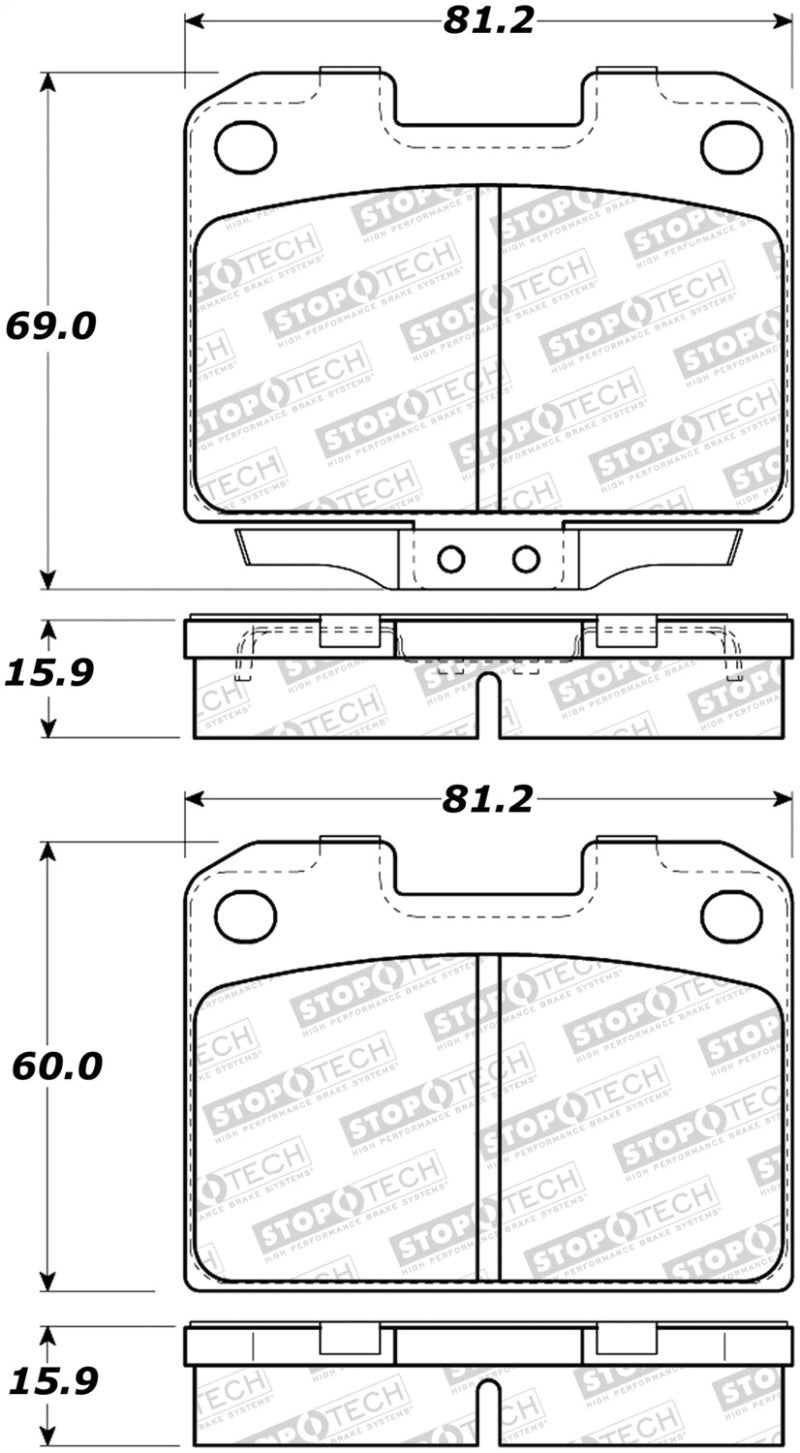 StopTech 93-99 Mitsubishi 3000GT Street Performance Rear Brake Pads